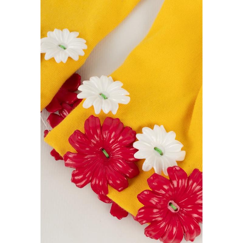 Chantal Thomass Yellow Cotton Gloves In Excellent Condition For Sale In SAINT-OUEN-SUR-SEINE, FR