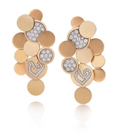 Orecchini Chanteceler Paillettes in oro rosa 18 carati e diamanti a cascata