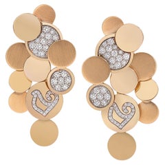 Chanteceler Paillettes 18K Rose Gold and Diamond Cascade Earrings