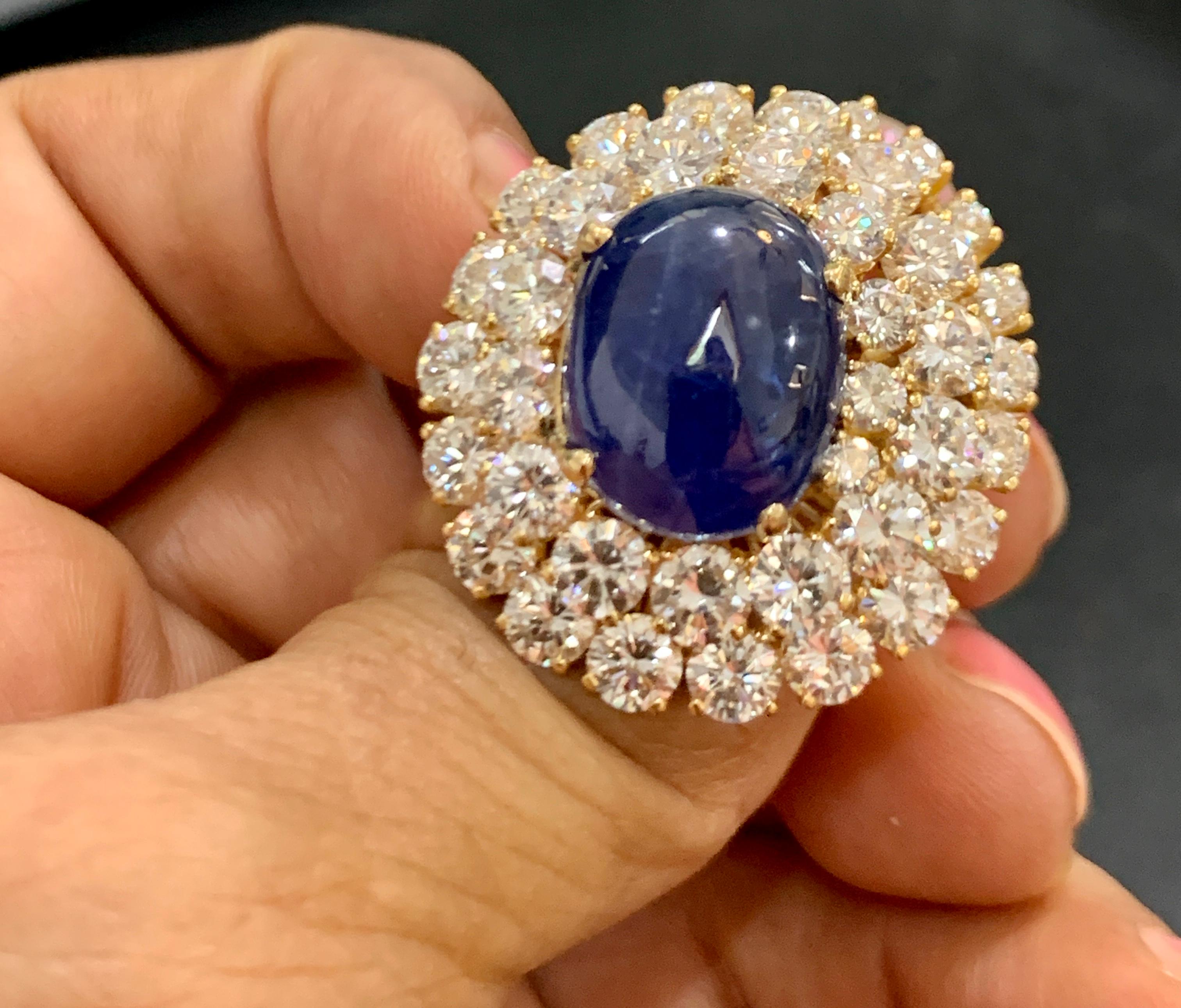 Chantecler 12 Ct Sapphire 22 Ct Diamond VS/E-F Color  Ring & Earring Set 18 KYG For Sale 5
