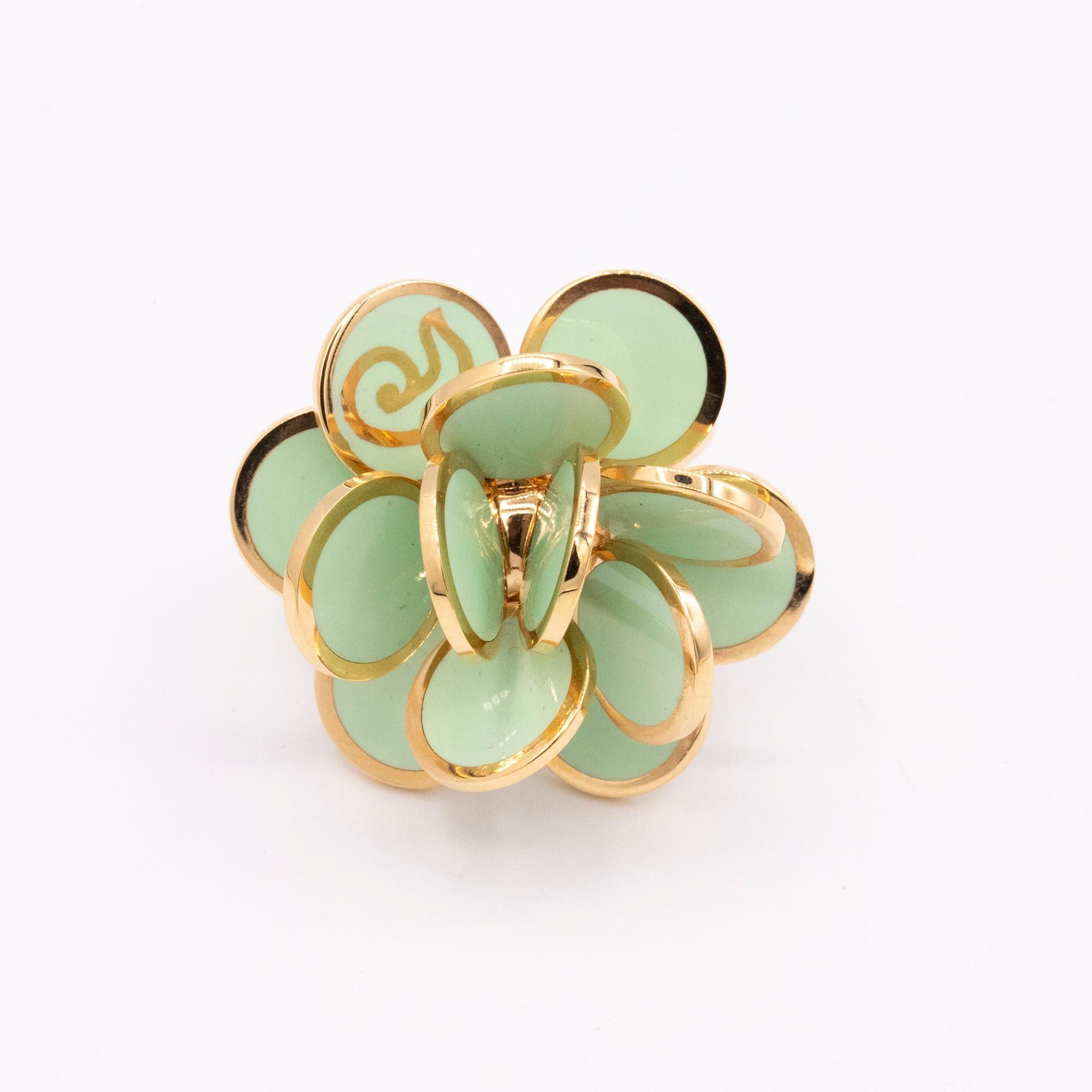 Chantecler 18 Karat Pailettes Aqua Ring For Sale 2