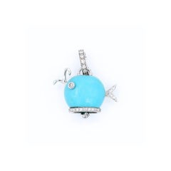 Chantecler 18 Karat Gold and Turquoise Whale Charm