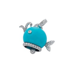 Chantecler 18k Gold and Turquoise Whale Charm