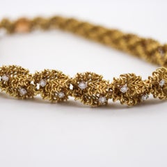 Chantecler 1960 Textured Twisted Necklace In 18Kt Gold With 5.15 Ctw In Diamonds
