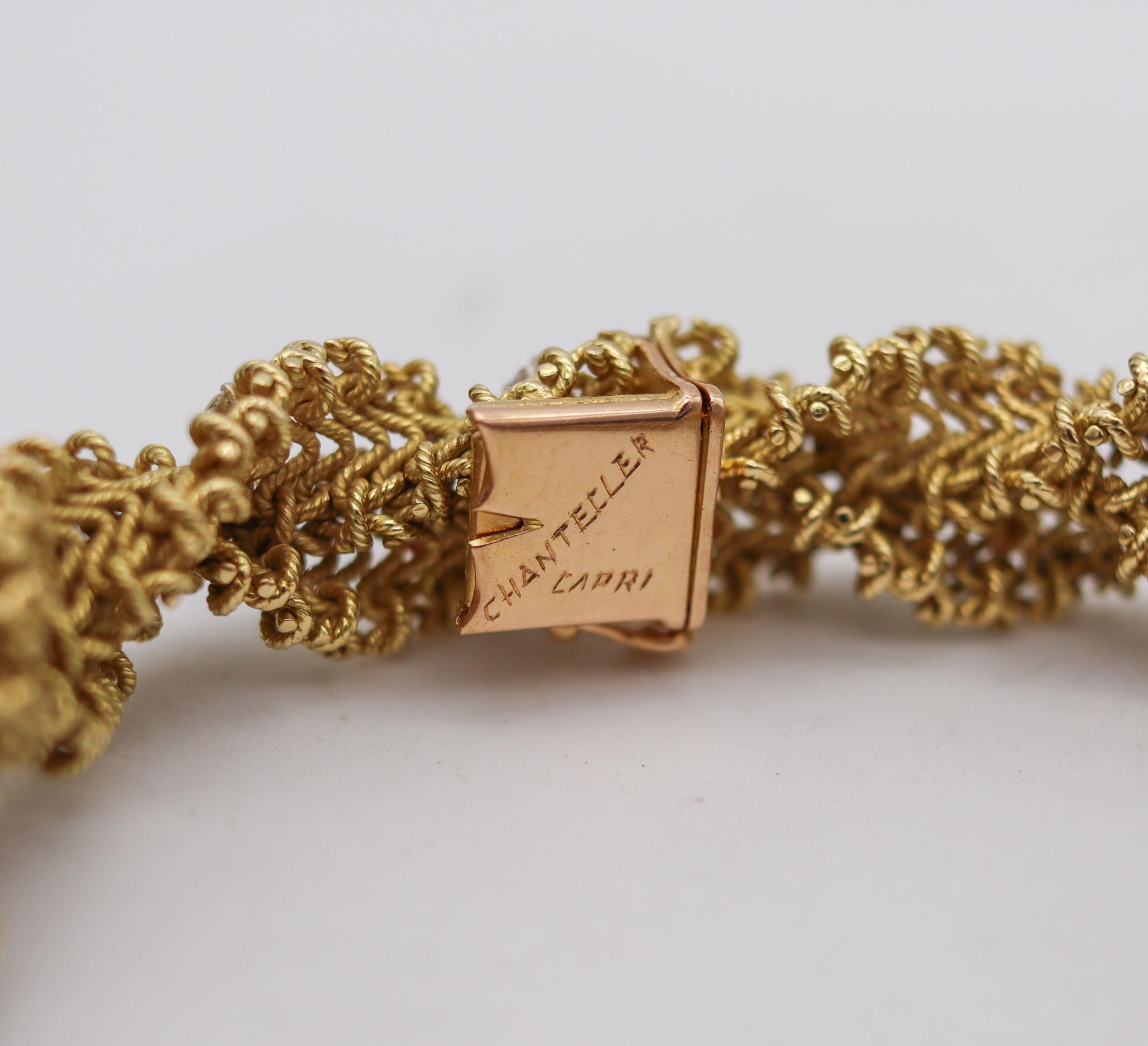 Chantecler 1960 - Collana a tortiglione in oro 18Kt con 5,15 Ctw di diamanti In condizioni ottime in vendita a Miami, FL