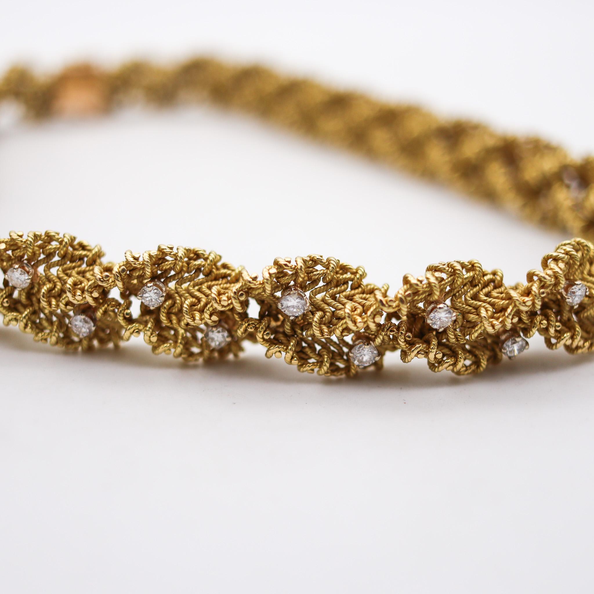 Donna Chantecler 1960 - Collana a tortiglione in oro 18Kt con 5,15 Ctw di diamanti in vendita