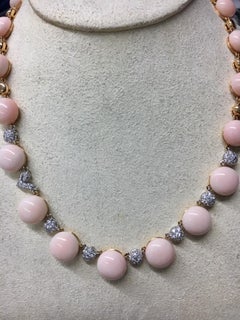Chantecler Bon Bon Pink Coral and Diamond Necklace