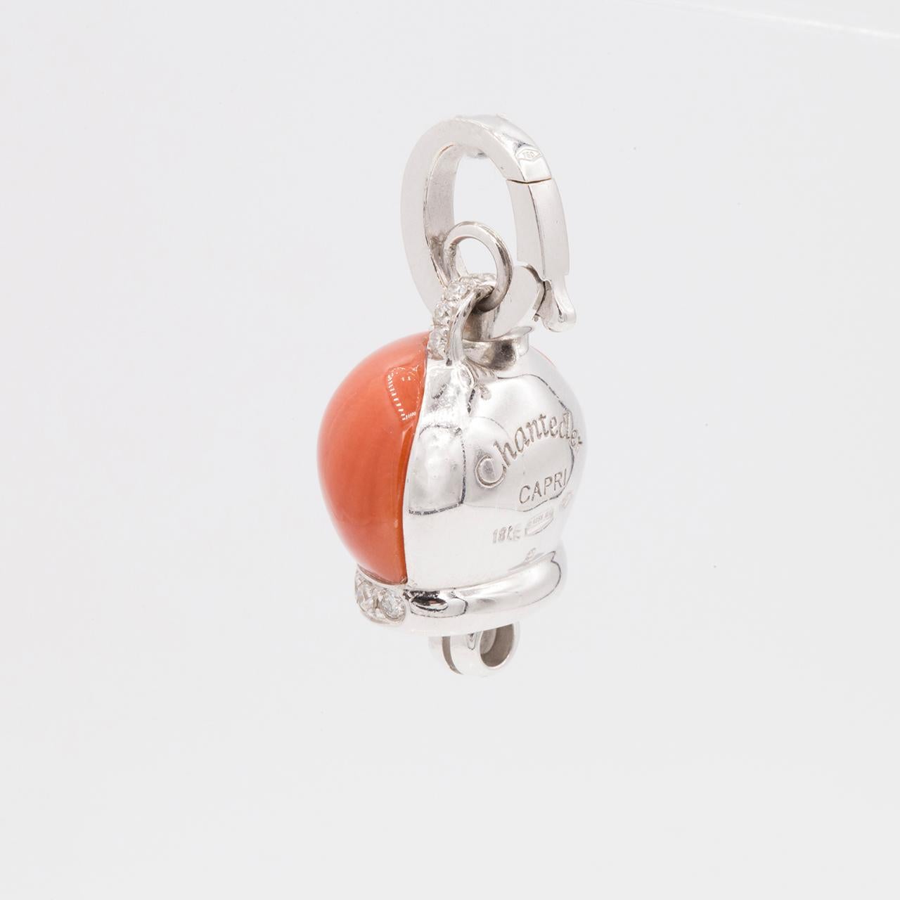 Chantecler Campanella Red Coral Charm In New Condition In Princeton, NJ