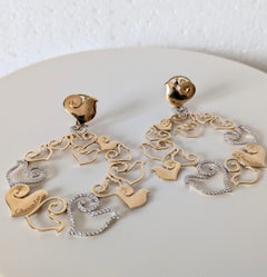 Orecchini Chantecler Capri Heart -Gallo-Rooster in oro rosa 18k con pavé di diamanti