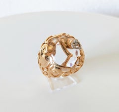 Chantecler Capri Heart -Gallo-Rooster 18k Roségold Ring mit Diamanten