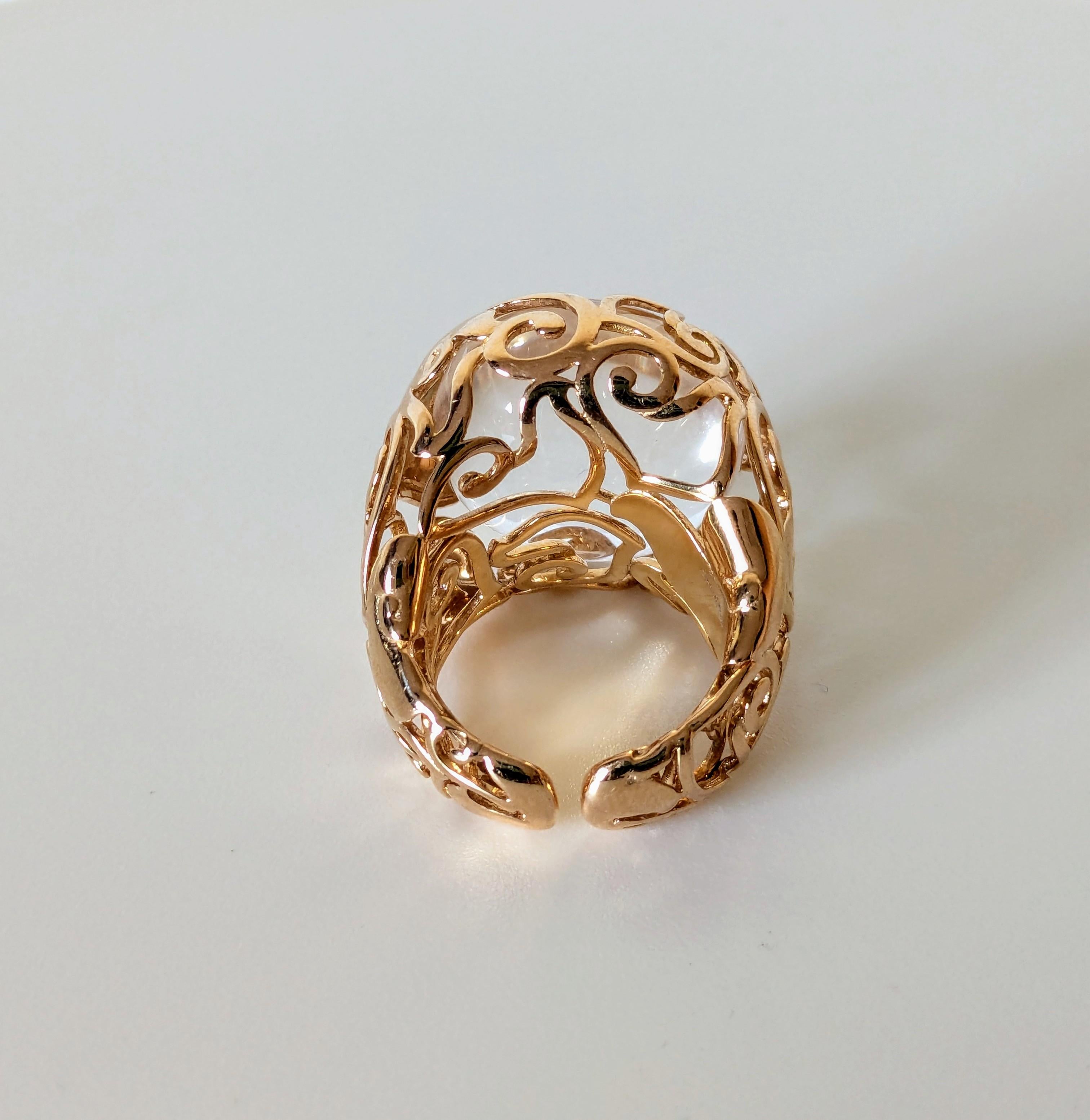 Artigiano Anello Chantecler Capri Heart -Gallo-Rooster in oro rosa 18k con diamanti in vendita