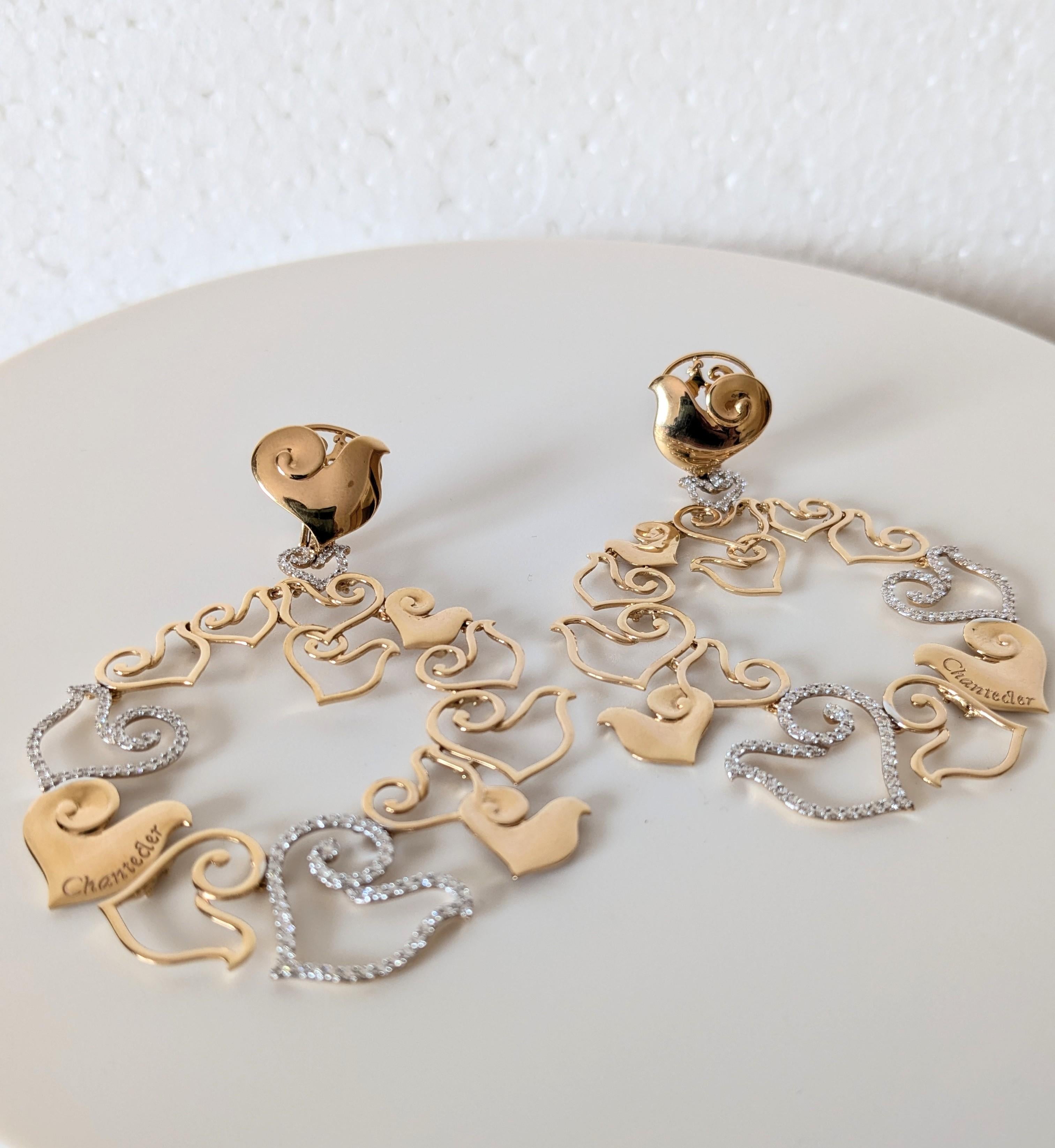 Anello Chantecler Capri Heart -Gallo-Rooster in oro rosa 18k con diamanti In condizioni Nuovo in vendita a Bilbao, ES