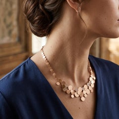 Chantecler Capri Paillettes Gold Titanium Necklace Disc Motif