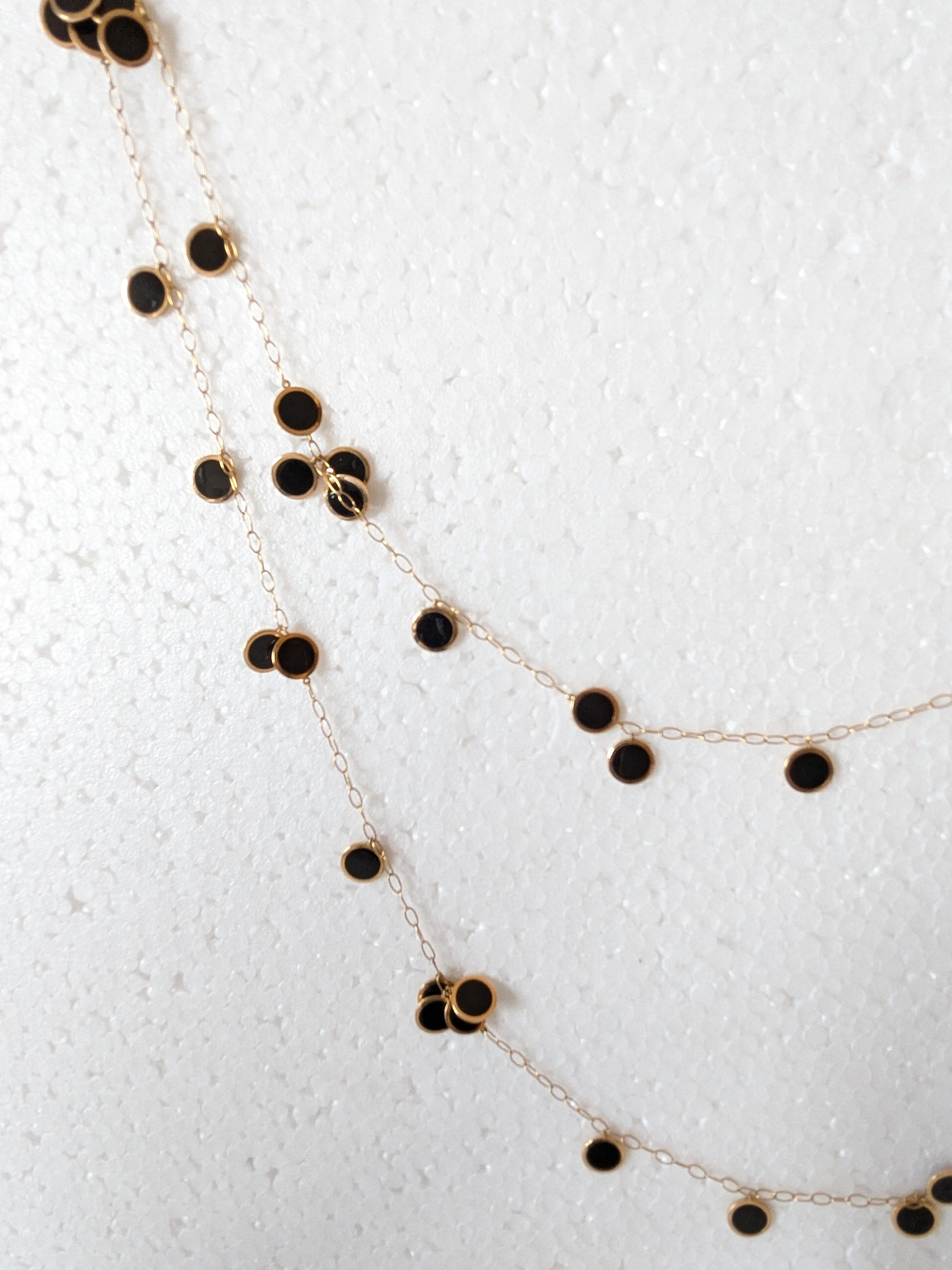 Chantecler Capri Collier long en or rose 18 carats et émail noir Pour femmes en vente