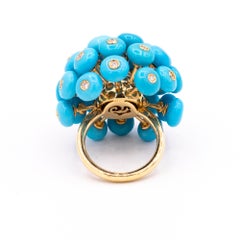 Chantecler Dandelion 18 Karat Gold and Turquoise Ring