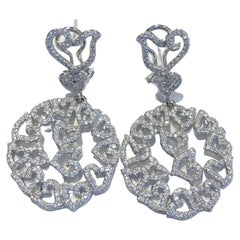 Chantecler, boucles d'oreilles chandelier Diamour en or blanc 18 carats avec pavé de diamants