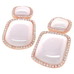 Chantecler Enchanté Kogolong and Diamond 18 Karat Rose Gold Drop Earrings