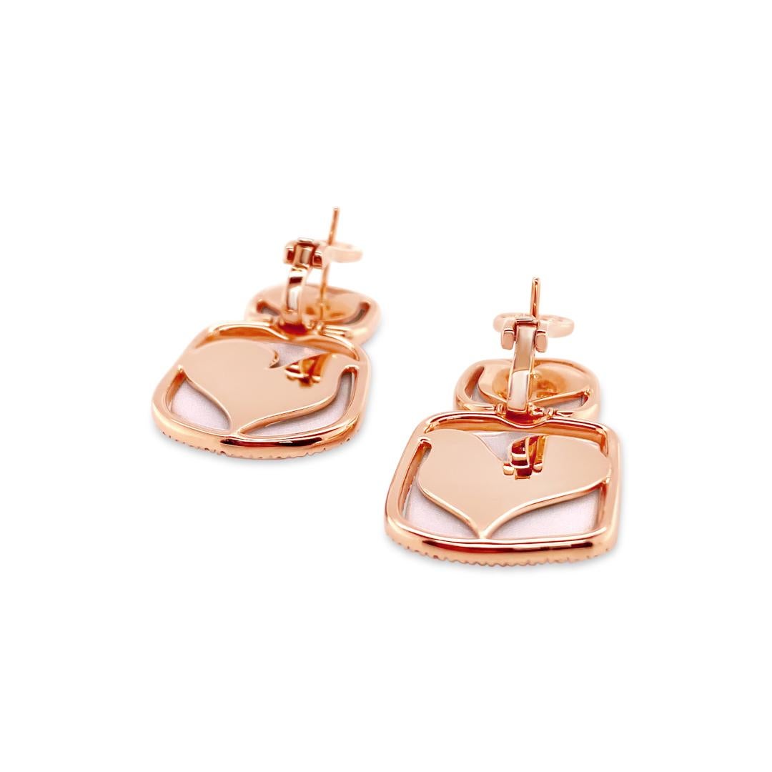 Women's Chantecler Enchanté Kogolong and Diamond 18 Karat Rose Gold Drop Earrings