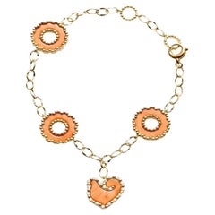 Chantecler gold and coral and diamonds Anima 70 bracelet 