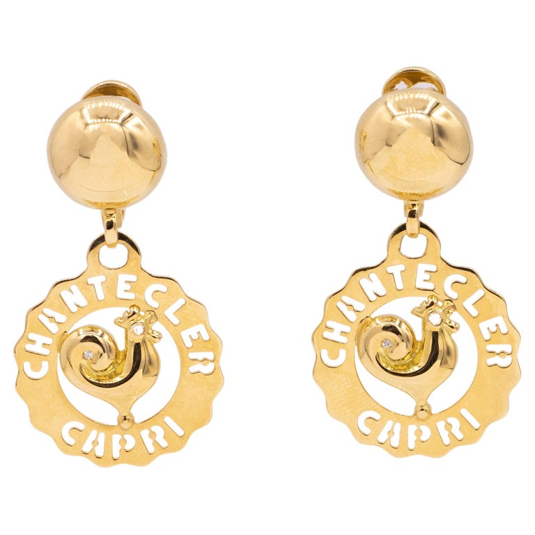 Chantecler Logo Rooster Earrings, Exclusively at Hamilton Jewelers For Sale  at 1stDibs