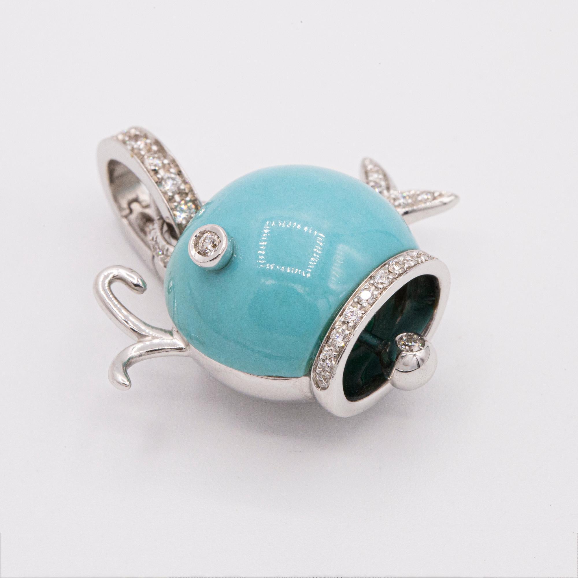 Chantecler Marinelle Whale Turquoise Charm In New Condition In Princeton, NJ