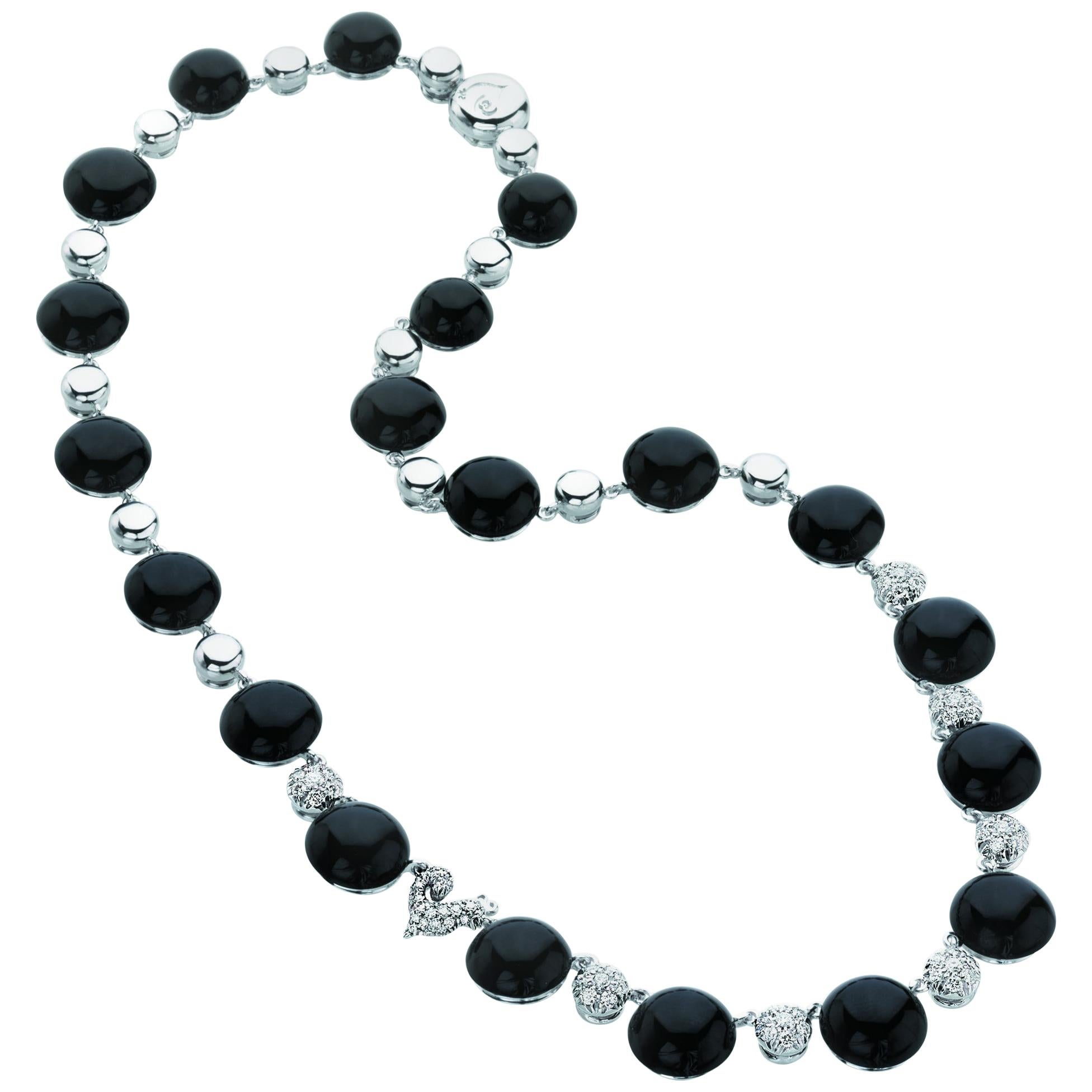 Chantecler of Capri Black Onyx and Diamond Necklace