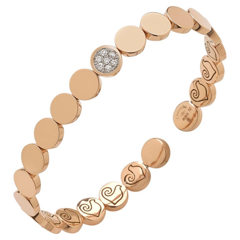 Chantecler Paillettes 18k Rose Gold Single Diamond Bracelet For Sale at  1stDibs