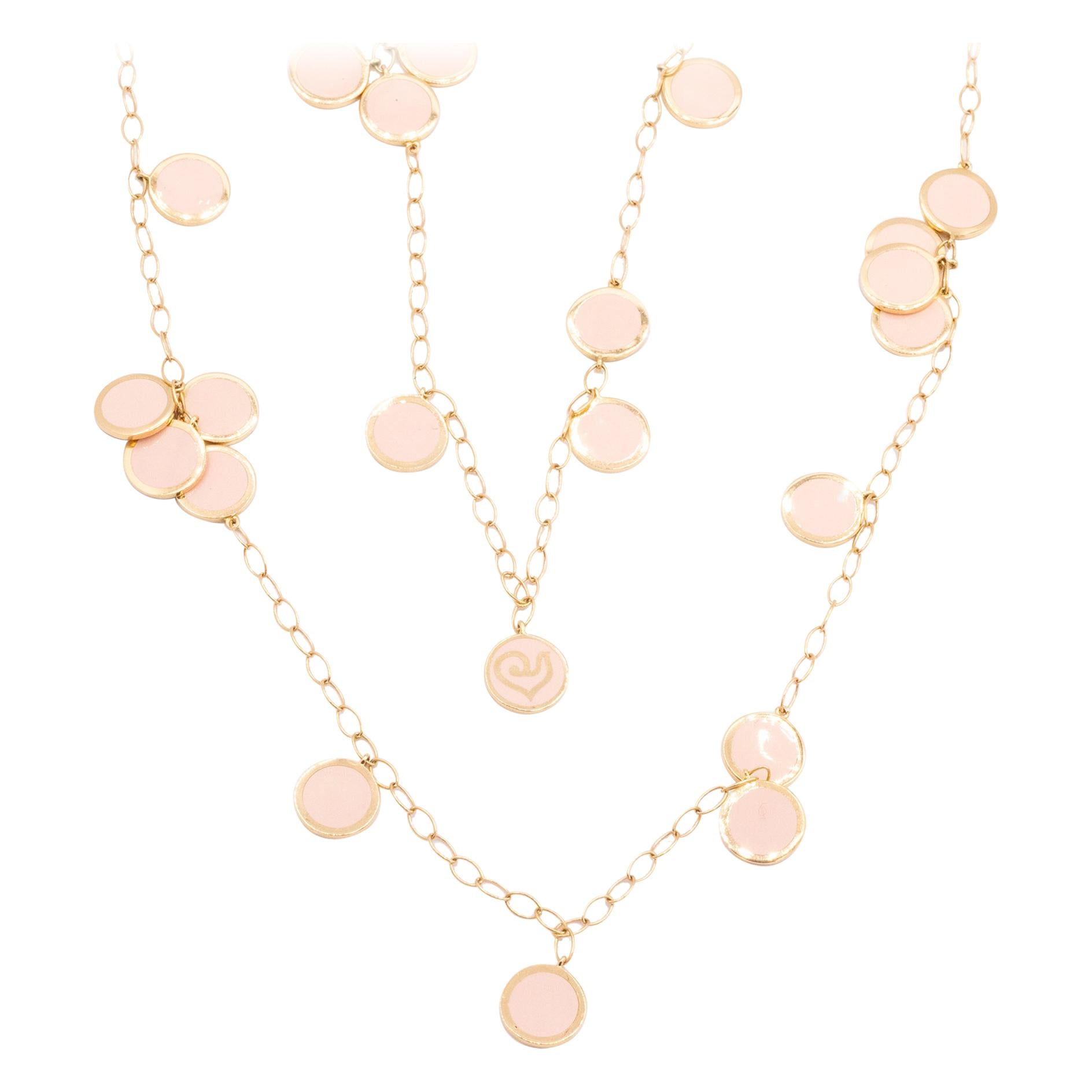 Chantecler Paillettes Pink Enamel Necklace, Exclusively