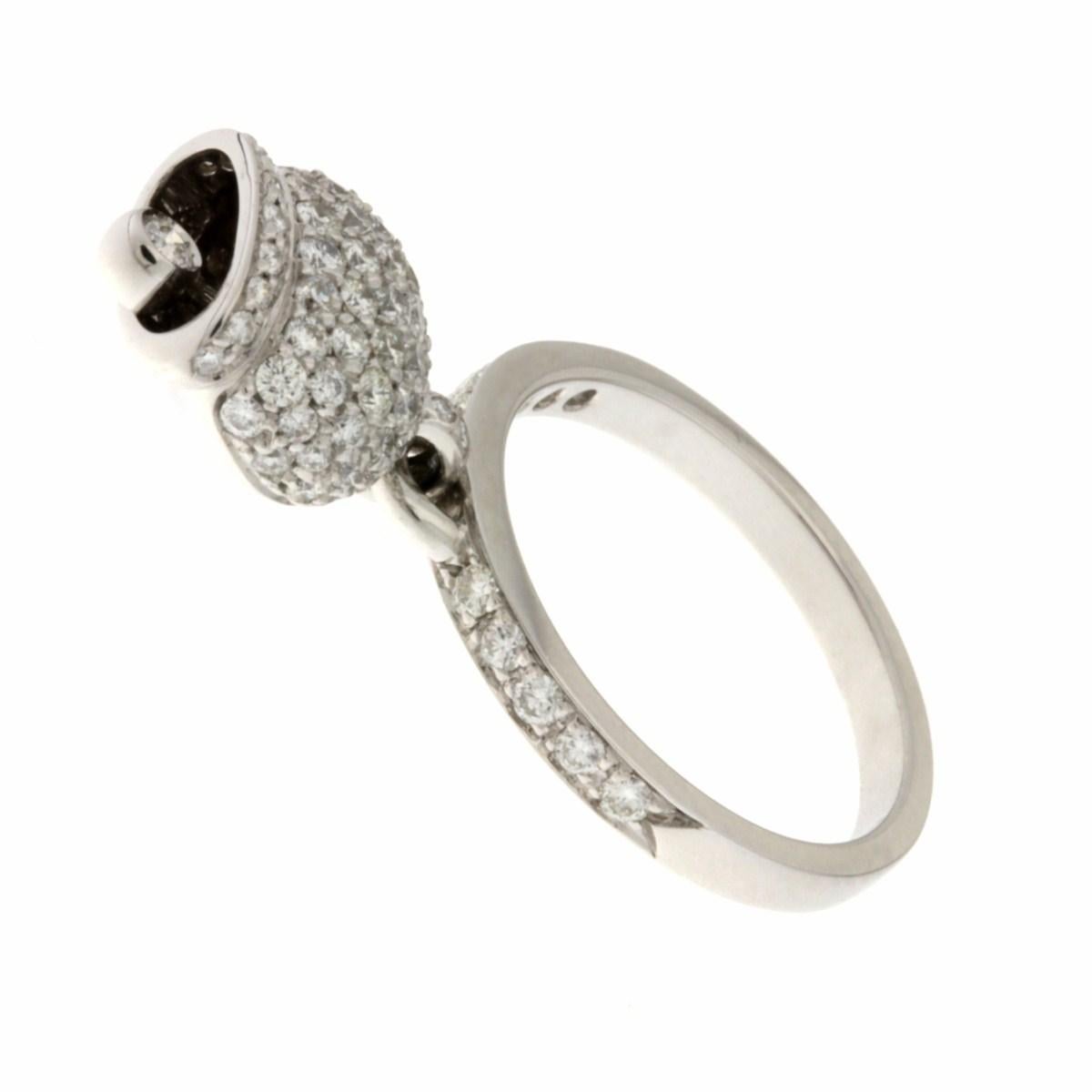 Chantecler Ring Set in White Gold and Diamonds Pavé In New Condition For Sale In Cosenza, Italia