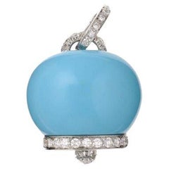 Chantecler Turquoise and Diamond Bell Charm