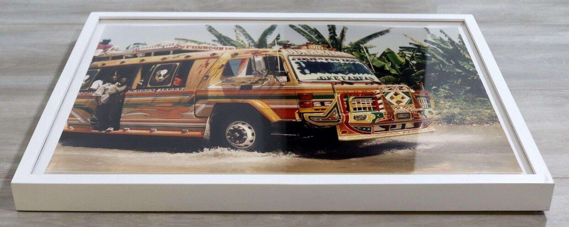 Chantel James Colorful Bus Haitian Contemporary Fine Art Photograph Framed In Good Condition In Keego Harbor, MI