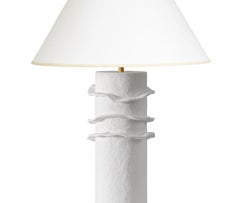 "Chanterelle" Lámpara Escultórica de Sobremesa de Yeso Blanco - Orgánica, Artesanal