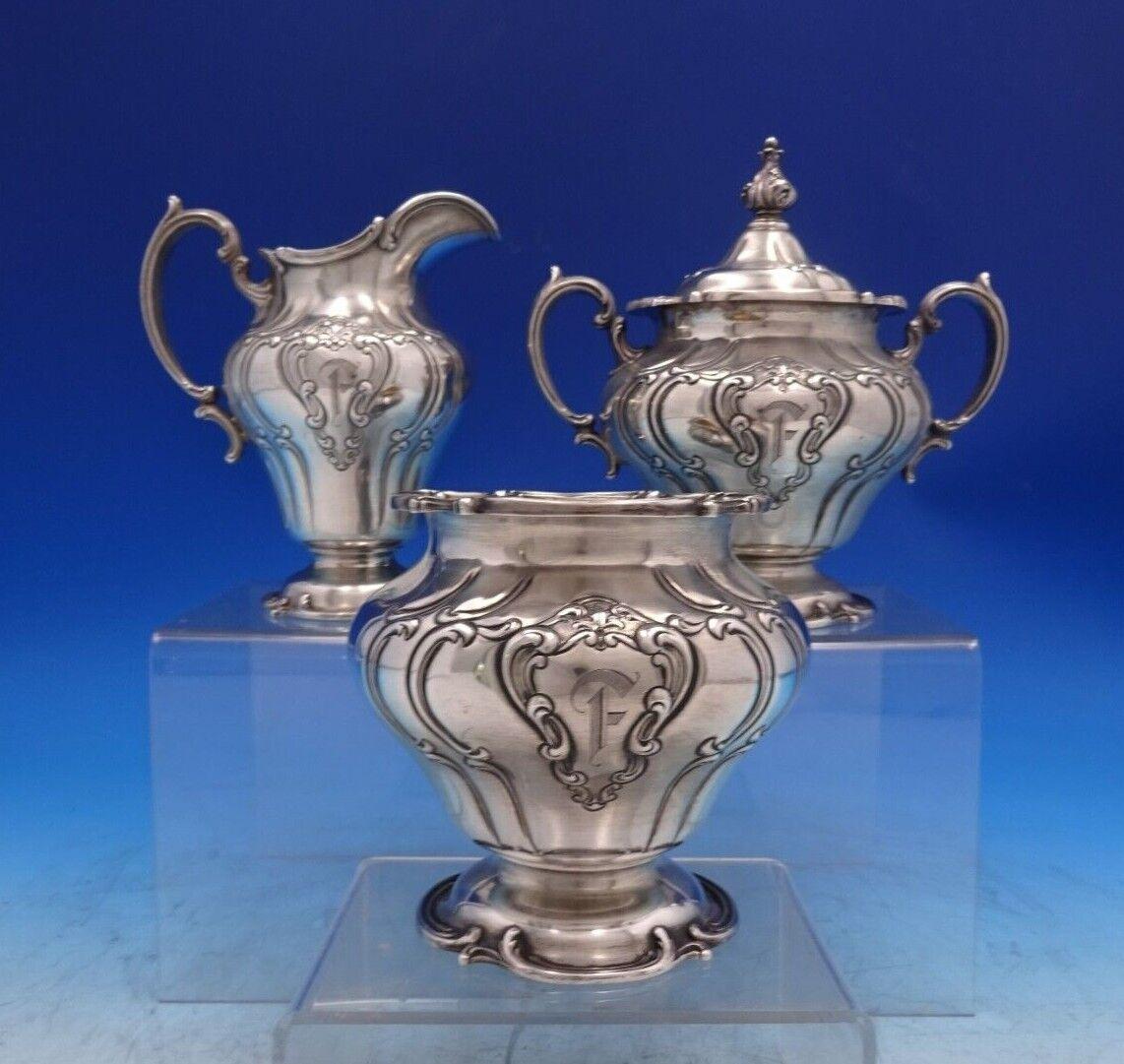 Chantilly by Gorham Duchess Sterling Silver Tea Set 5pc All Hand Chased '#6966' For Sale 1