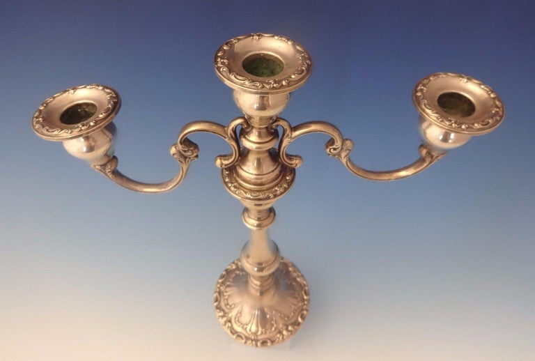 Chantilly by Gorham Sterling Silver Candelabra 3Light For Sale at