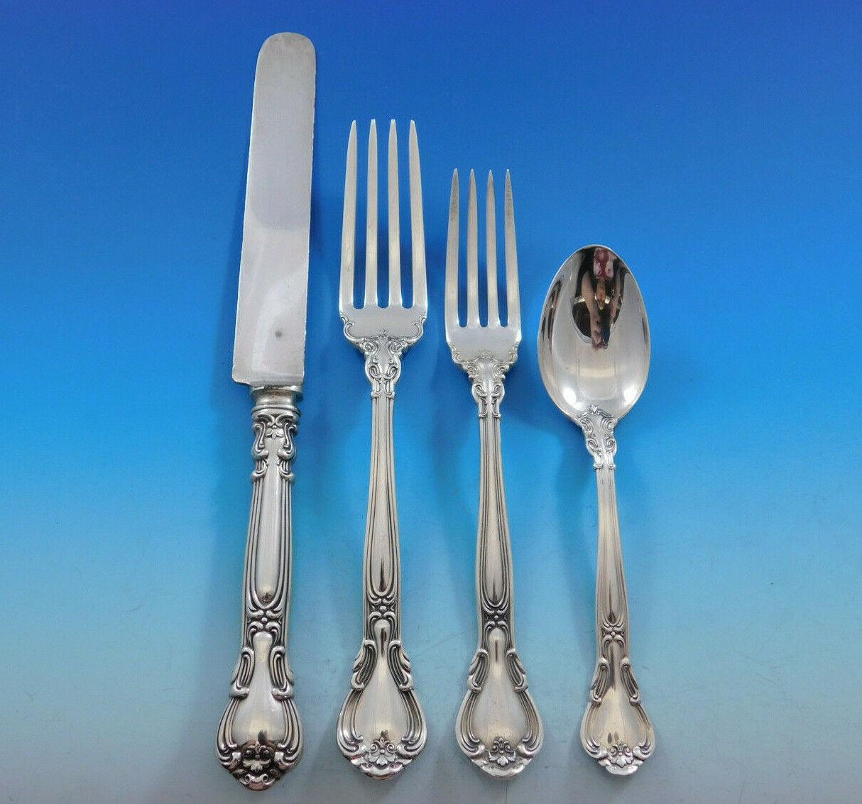 20th Century Chantilly by Gorham Sterling Silver Flatware Set for 12 Service 125 pcs Dinner