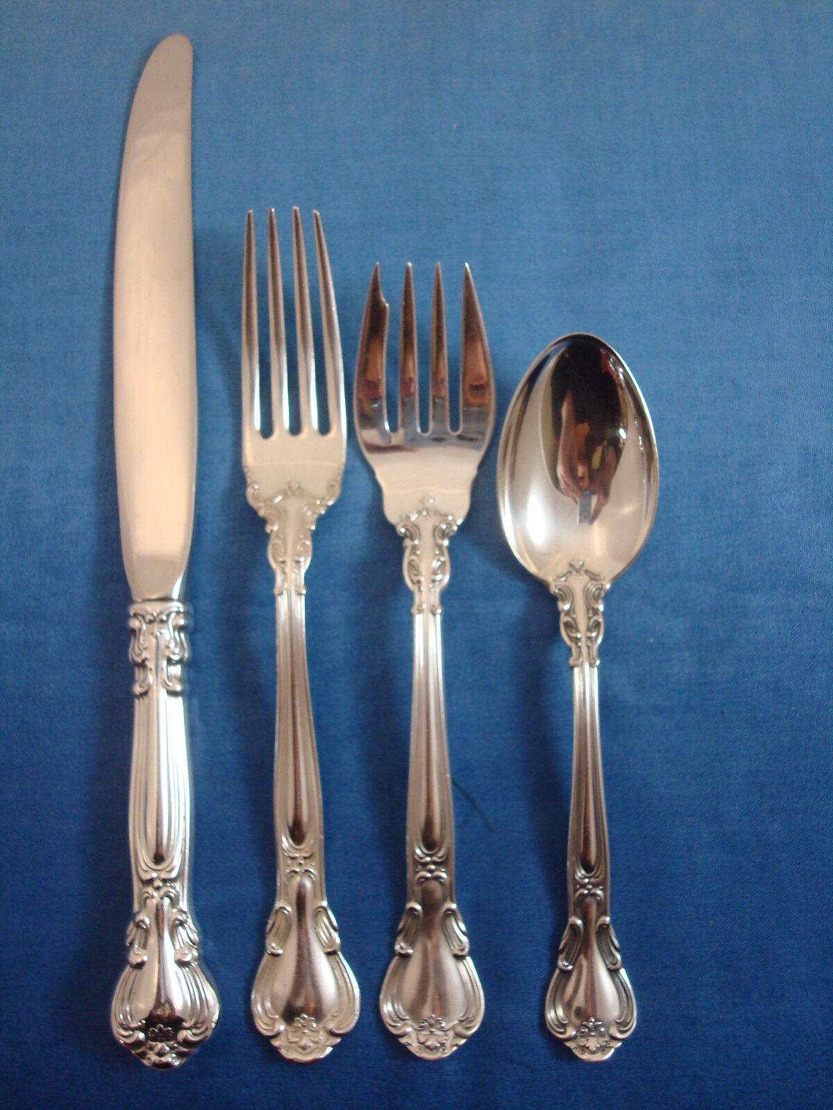 20th Century Chantilly by Gorham Sterling Silver Flatware Set for 12 Service 48 Pieces For Sale