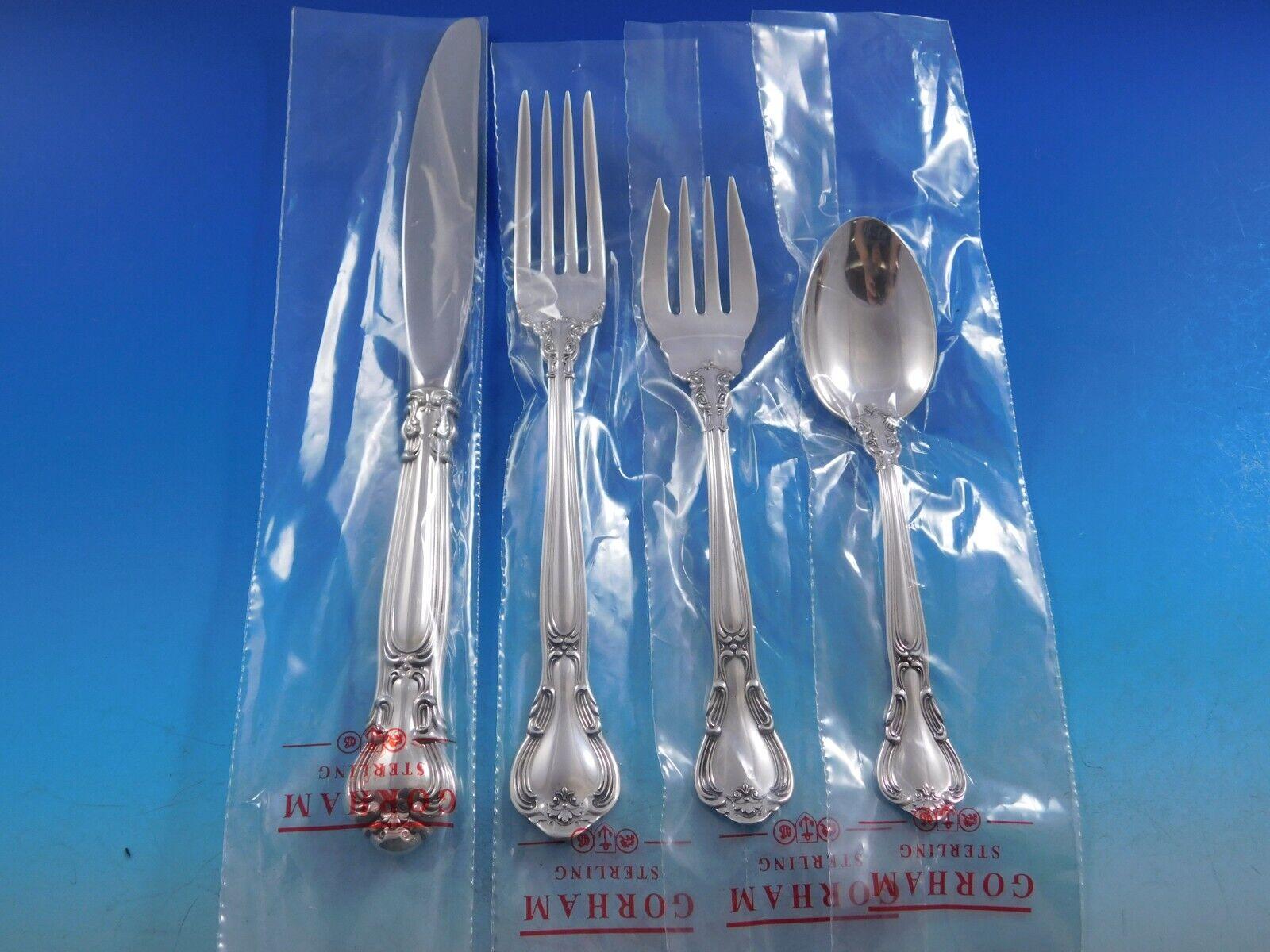 Chantilly by Gorham Sterling Silver Flatware Set Service 60 pcs Place Sz New In Excellent Condition For Sale In Big Bend, WI