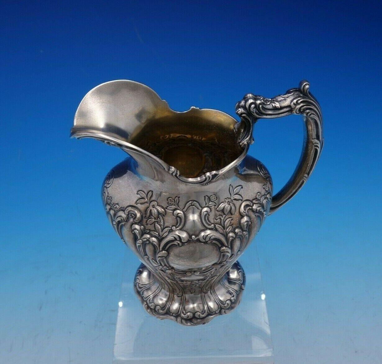 Chantilly by Gorham Sterling Silver Tea Set 5-Piece Hand Chased with SP Tray 5