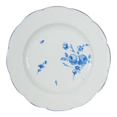 Chantilly Plate with Blue Flowers & Insects, C. 1770