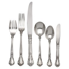 Used Chantilly Sterling Silver Flatware Set. 11 Serving Pieces- Total: 85 Pieces