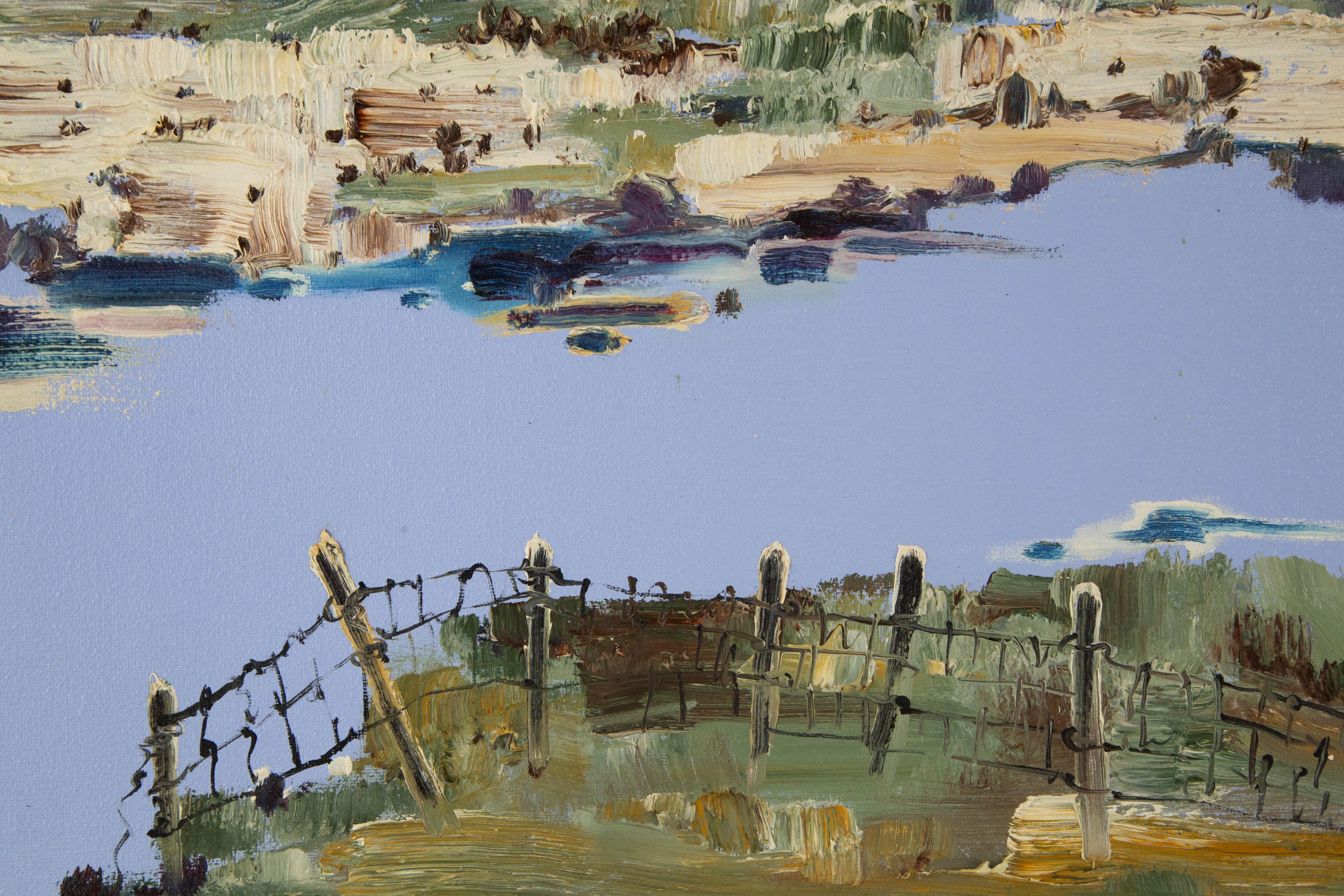 Chao Han Landschaft, Original-Ölgemälde „Reservoir“, Chao Han im Angebot 2