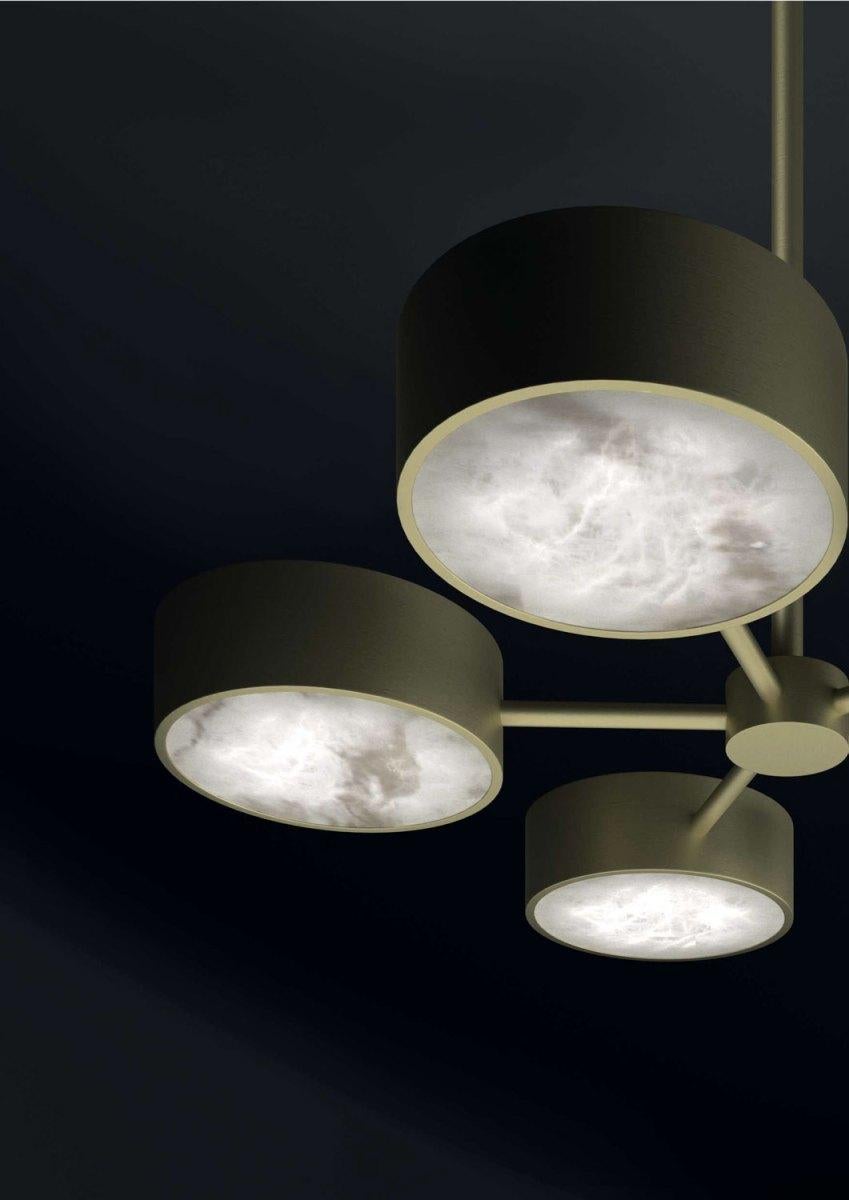 Moderno Lampadario Chaos in bronzo di Alabastro Italiano in vendita