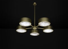 Lustre Chaos en laiton brossé d'Alabastro Italiano