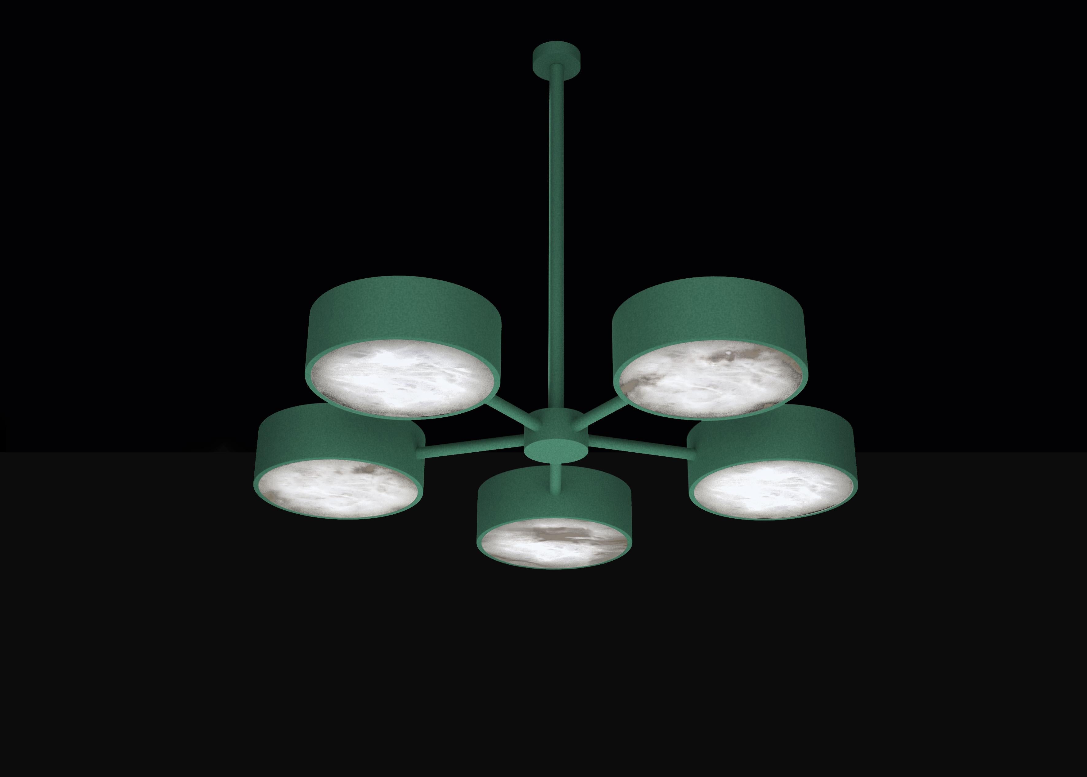 Chaos Freedom Green Metal Chandelier by Alabastro Italiano
Dimensions: D 97 x W 100 x H 84.5 cm.
Materials: White alabaster and metal.

Available in different finishes: Shiny Silver, Bronze, Brushed Brass, Ruggine of Florence, Brushed Burnished,