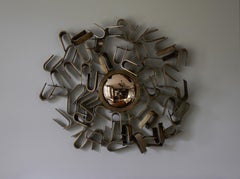 Modern Handcrafted Sculptural Wall Mirror in Brass by Belbar Studio, Limited Ed.