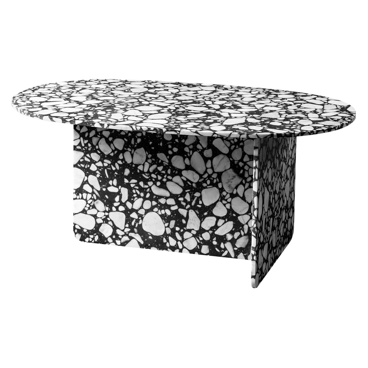 Chap Low Coffee Table in Palladio Moro Marble by Matteo Zorzenoni