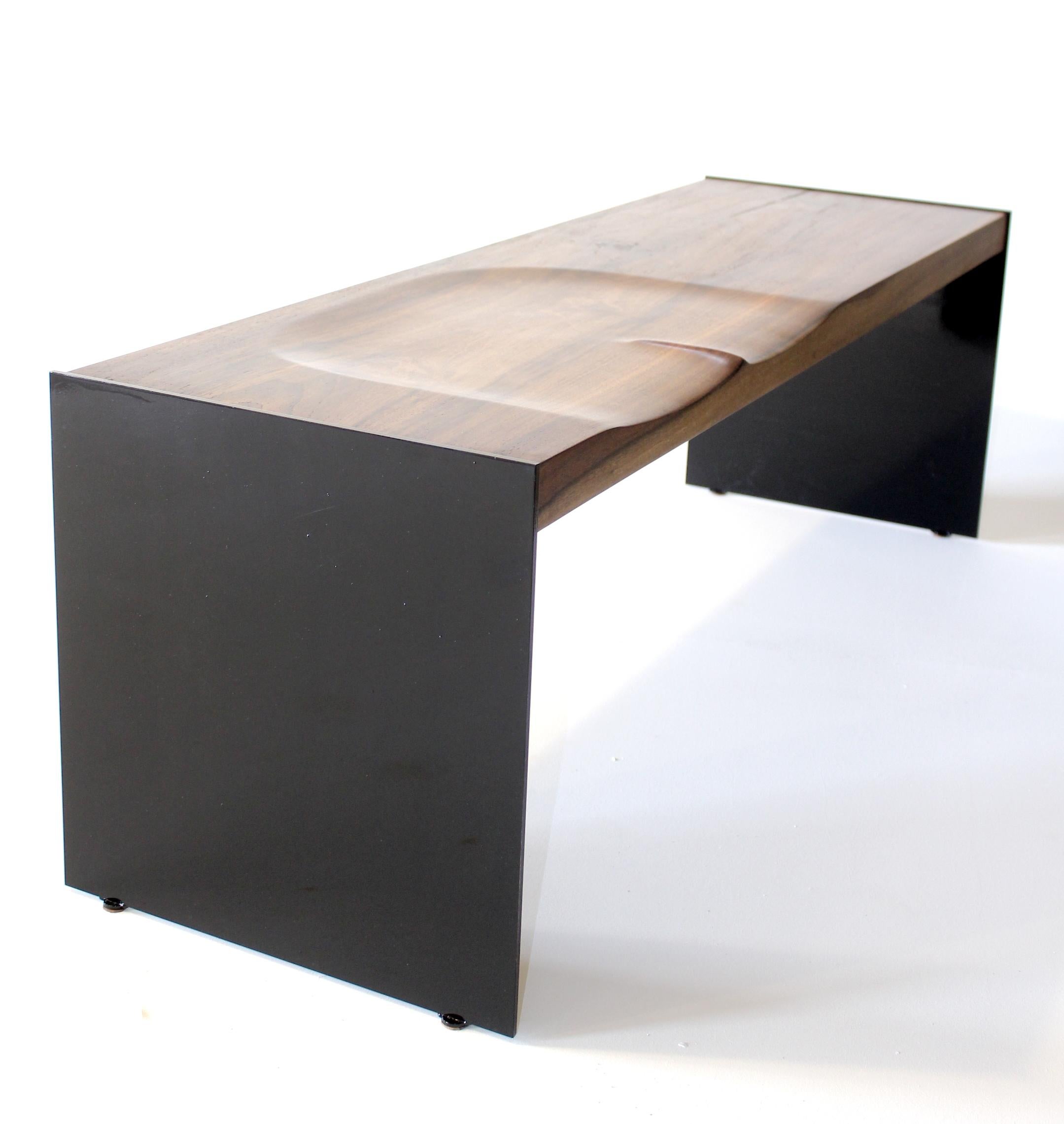 Organic Modern Chapa Imbuia Bench by Gustavo Dias