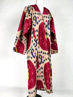 Chapan coat in silk ikat named Abra - Uzbekistan Bukhara Circa 1900