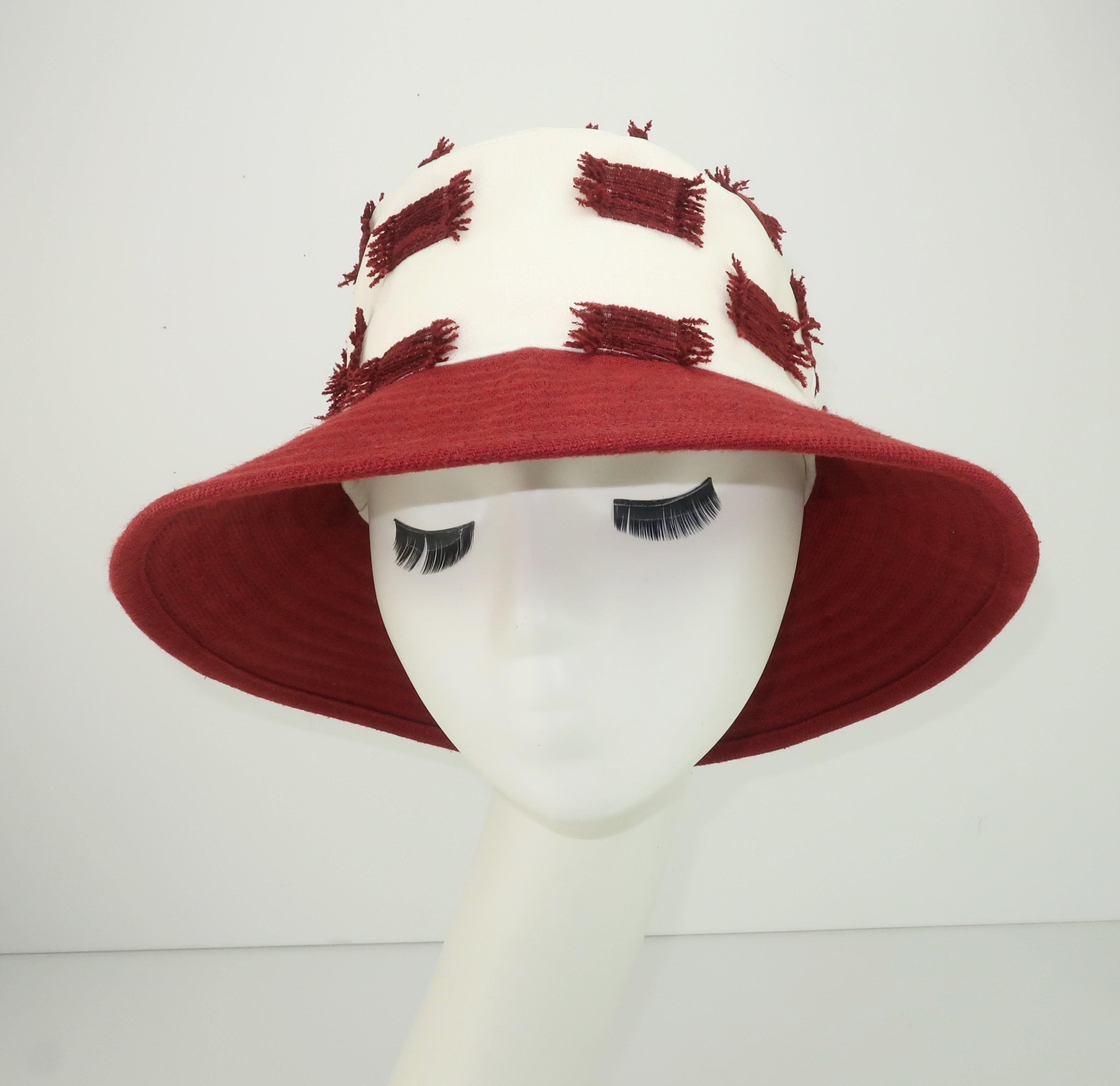 Gray Chapeaux Motsch Pour Hermès Linen & Chenille Bucket Hat