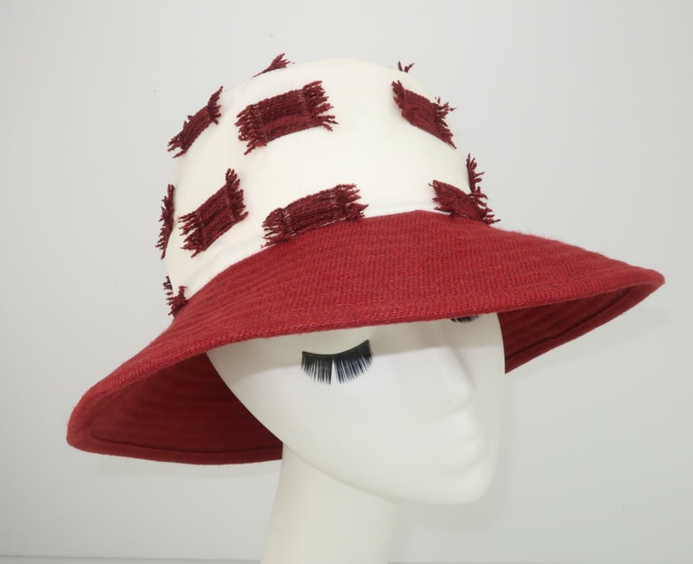 Chapeaux Motsch Pour Hermès Linen and Chenille Bucket Hat at 1stDibs